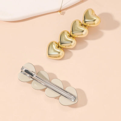 Women's Sweet Simple Style Heart Shape Alloy Plating Hair Clip