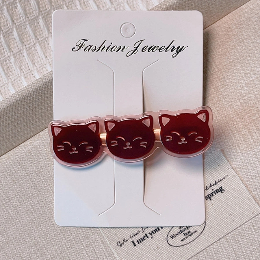 Women's Cartoon Style Cat Acetic acid sheets Hair Clip