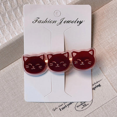 Women's Cartoon Style Cat Acetic acid sheets Hair Clip