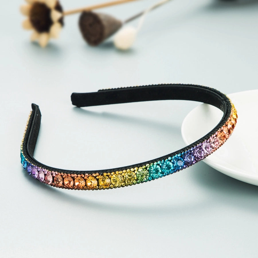 korean fashion simple color rhinestone headband