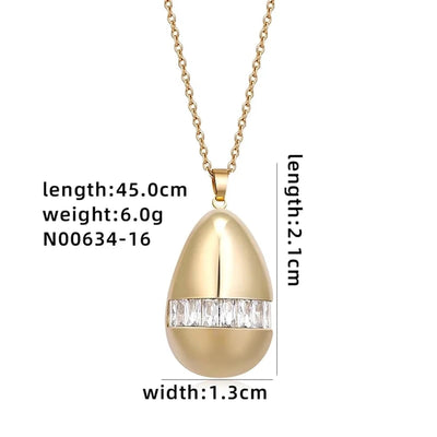 Jewelry Cute Simple Style Star Heart Shape Lines 304 Stainless Steel Copper Zircon K Gold Plated Rhodium Plated Plating Inlay Pendant Necklace