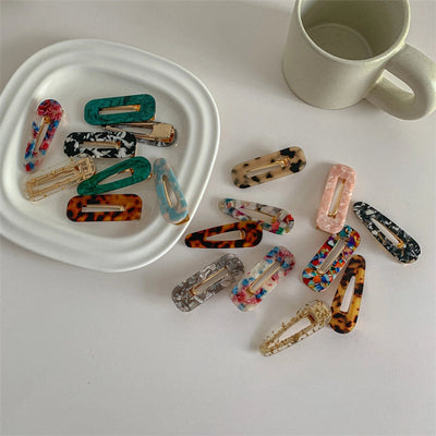 simple style flower acetic acid sheets printing hair clip 1 piece