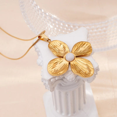 Jewelry Glam Lady Sexy Four Leaf Clover 304 Stainless Steel 316 Stainless Steel  Pendant Necklace