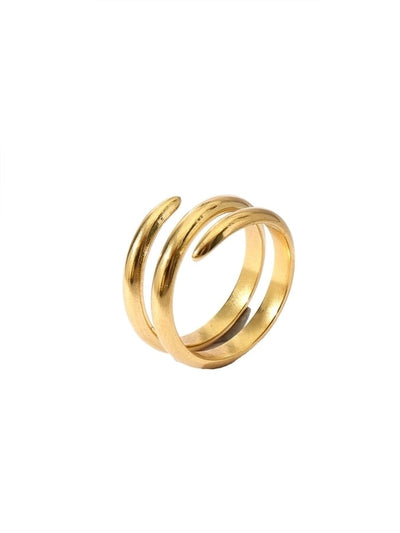 Jewelry Retro Floral 304 Stainless Steel Plating Open Rings