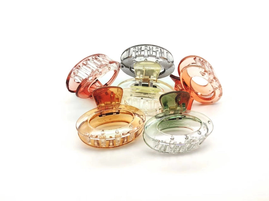 Gradient Small Grab Clip Small Disc Hairpin Environmentally Friendly Acetic Acid Shark Clip Transparent Oval Hair Grab Children's Clip