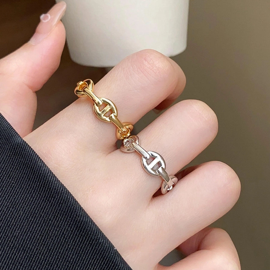 Jewelry French Style IG Style Geometric Titanium Steel Plating Open Rings