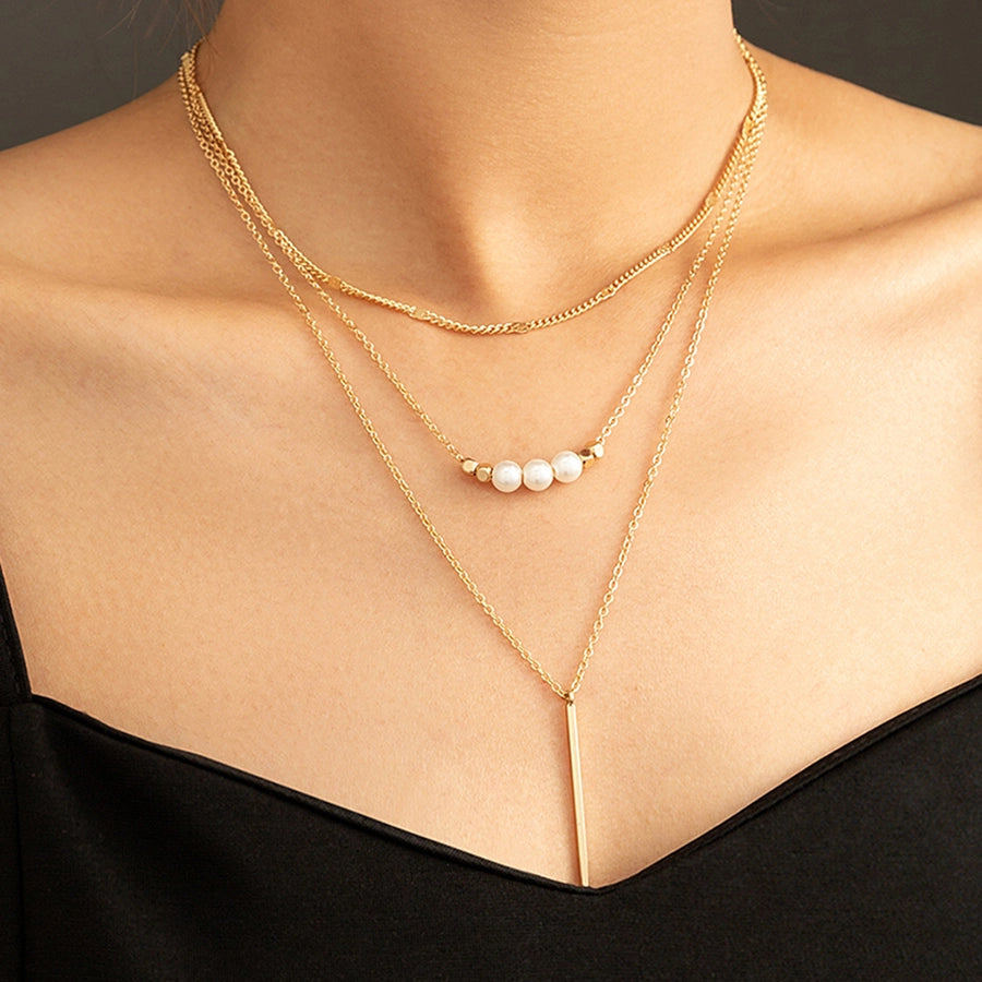 Copper cable chain Geometric Necklace