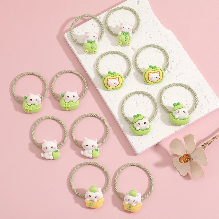 Kid'S Cartoon Style Cute Cat Resin Hair Tie