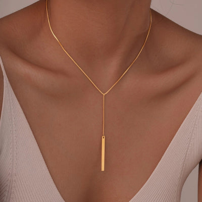 Jewelry IG Style Solid Color 201 Stainless Steel 18K Gold Plated Pendant Necklace