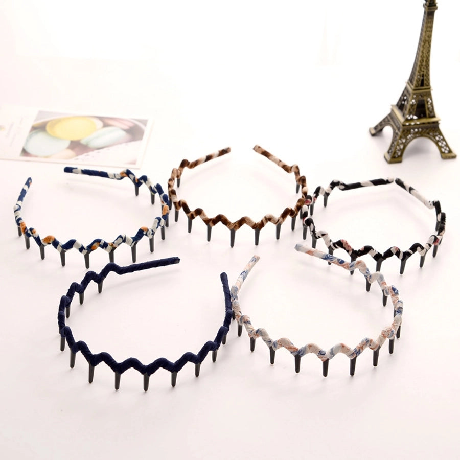 Fluffy Fabric Winding Toothed Hair Band Women's Hair Accessories Headwear Wave Headband Small Accessories Hair Bundles