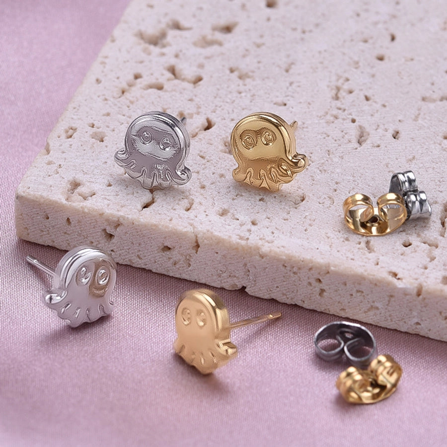 1 Pair Basic Simple Style Jellyfish Plating 304 Stainless Steel Ear Studs