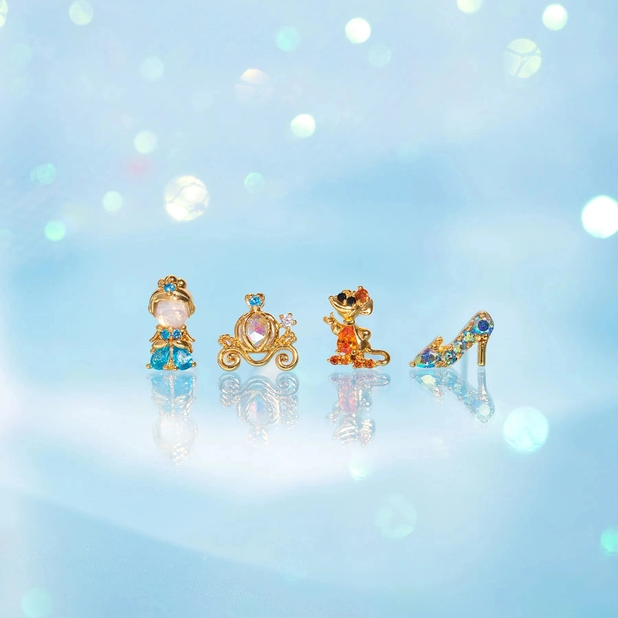 4 Pieces Set Cute Simple Style Cartoon Character Copper Copper Earrings Sets