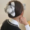 simple style geometric solid color rabbit fur hair claws 1 piece