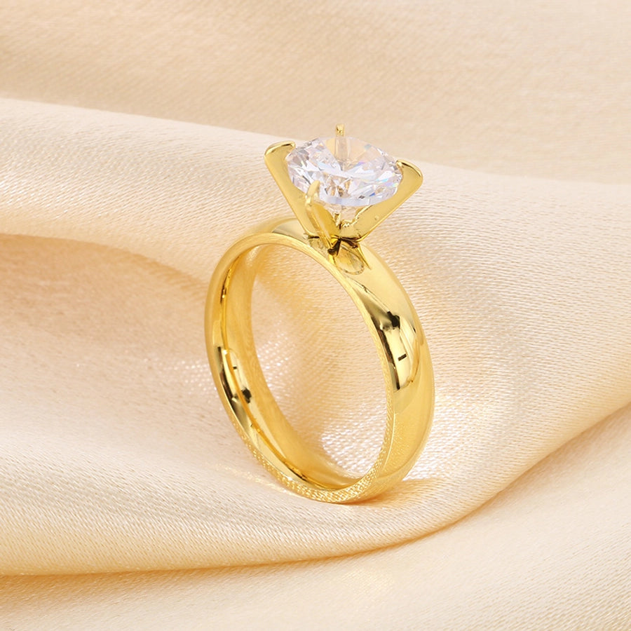 Jewelry Simple Style Geometric 304 Stainless Steel 18K Gold Plated Rings