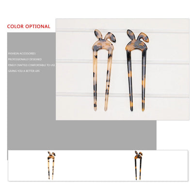 Women's Cute Retro Classic Style Rabbit Acetic acid sheets Hair Sticks