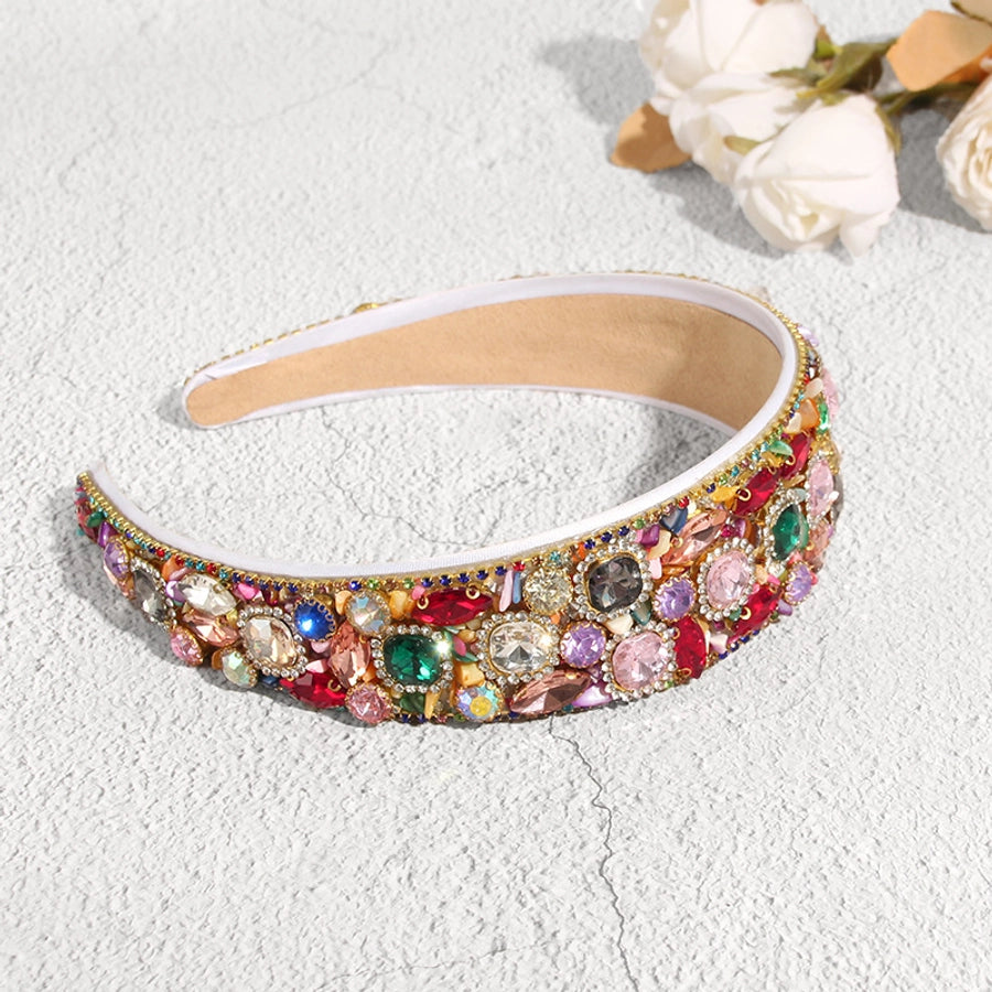 retro geometric cloth inlay rhinestones hair band