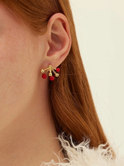 1 Pair Princess Cute Sweet Geometric Brass 24K Gold Plated Ear Studs