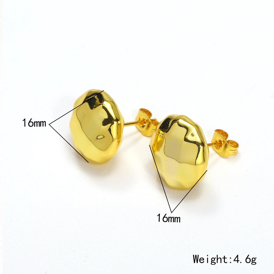 1 Pair Elegant Round Star Butterfly Titanium Steel Ear Studs