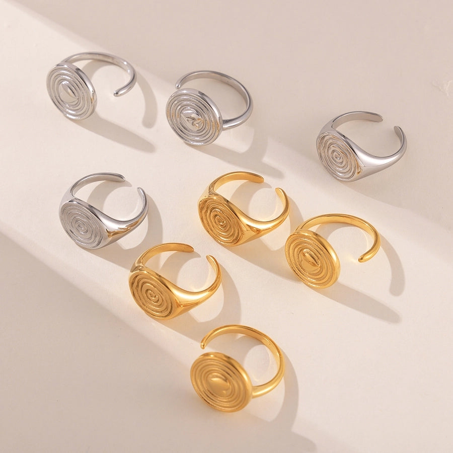 Jewelry Hawaiian Modern Style Circle Heart Shape Titanium Steel Open Rings