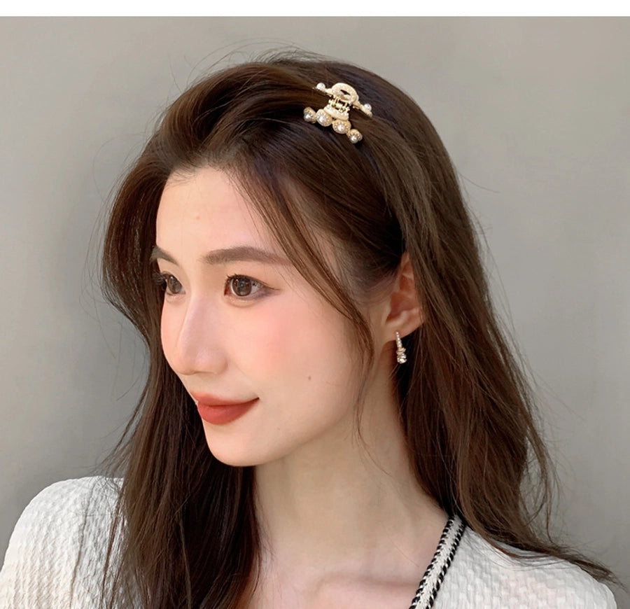 women's simple style solid color alloy plating hair claws