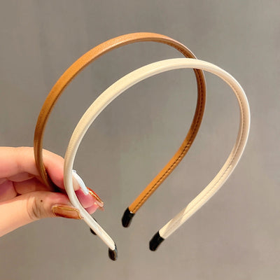 korean solid color leather hair band