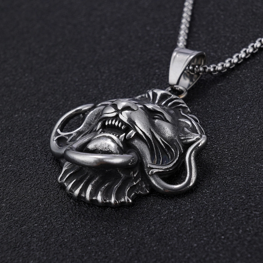 Jewelry Retro Lion 304 Stainless Steel Pendant Necklace