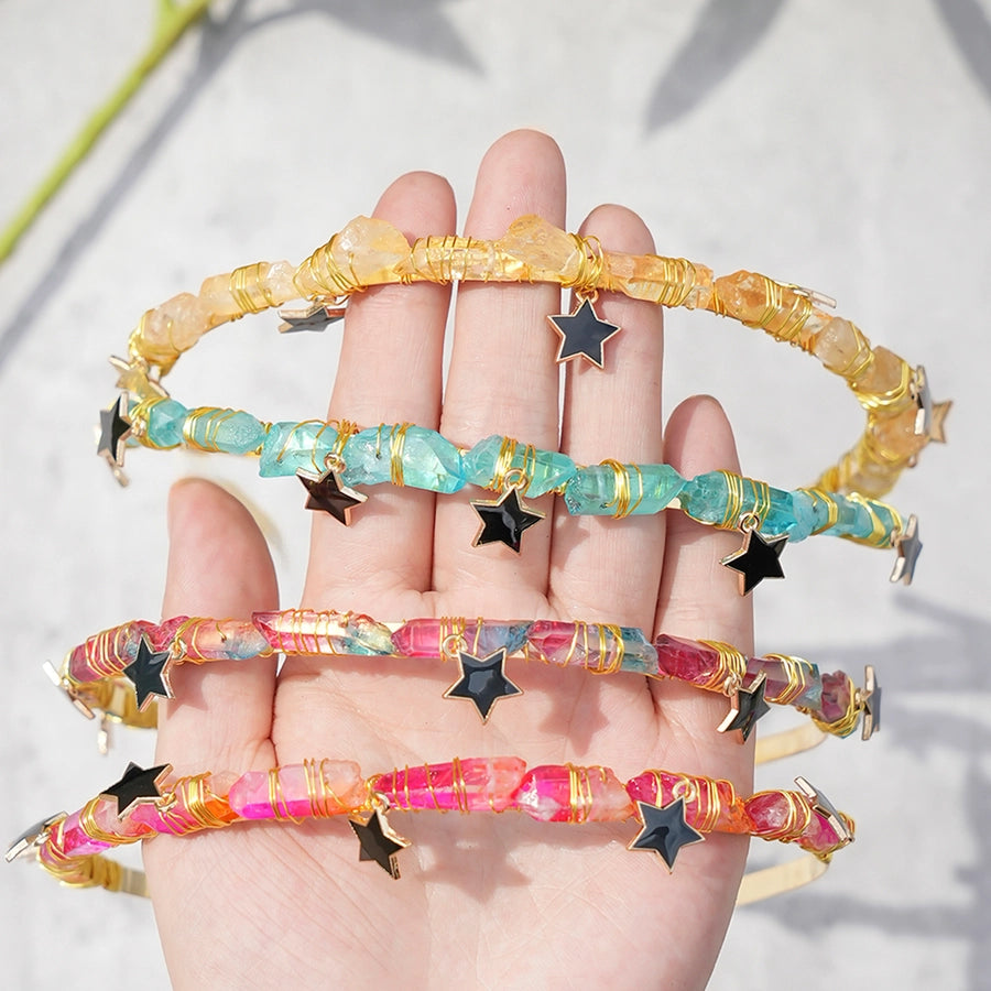 Women's Elegant Vacation Star Alloy natural stone Knitting Hair Band