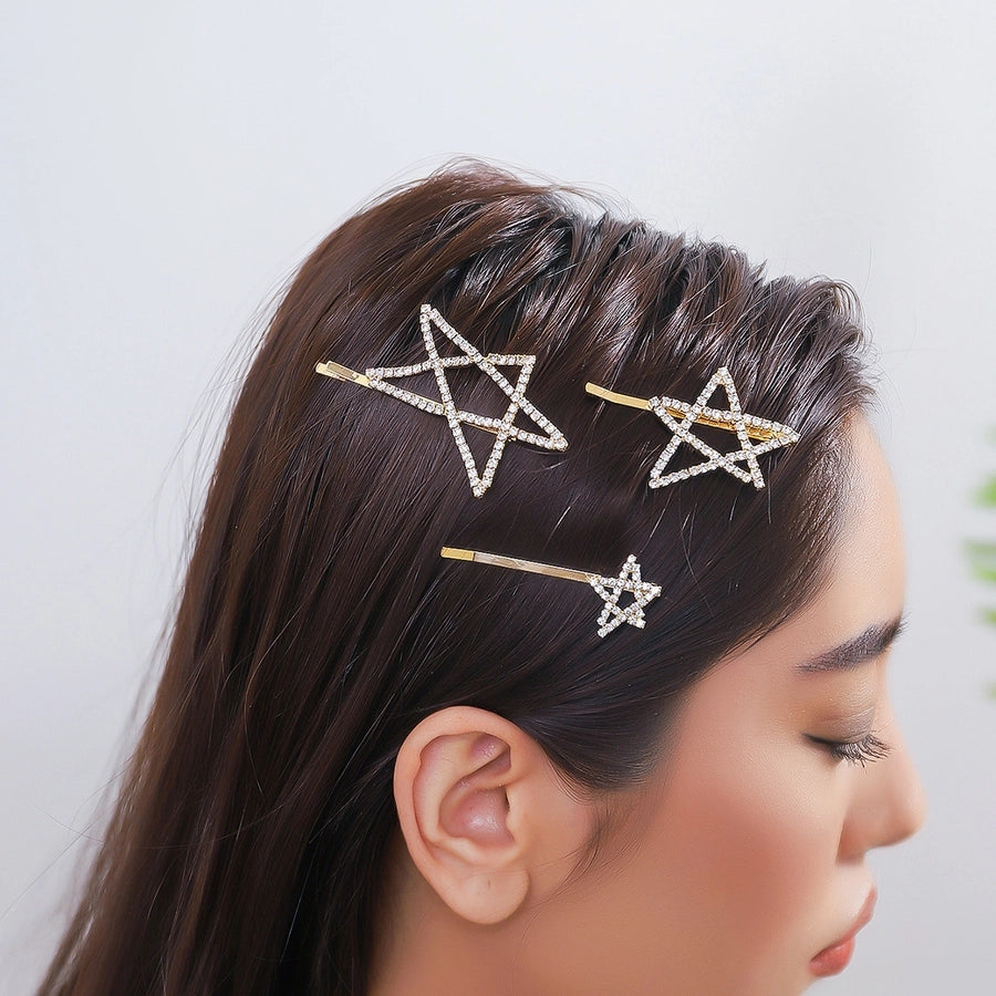 Women's IG Style Simple Style Star Rhinestone Hollow Out Inlay Rhinestones Hair Clip