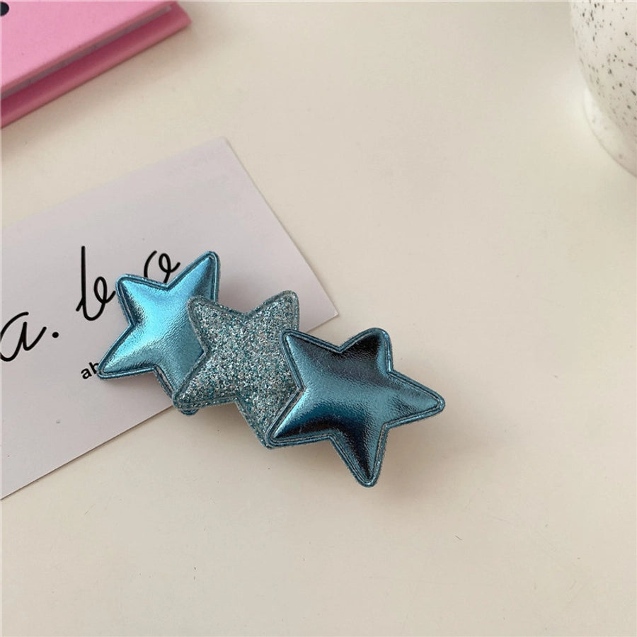 elegant lady pentagram pu leather hair clip