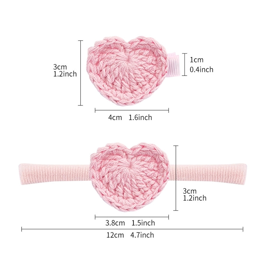 Girl'S Sweet Heart Shape Cloth Hair Band