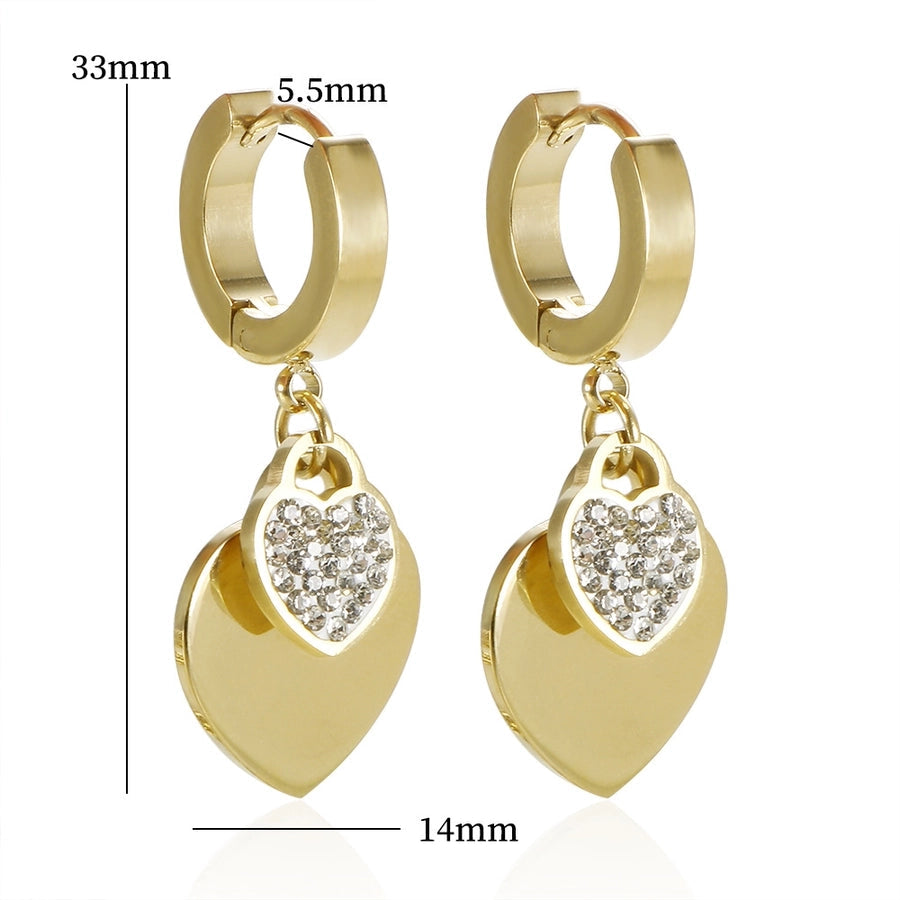 Jewelry Elegant Simple Style Heart Shape 304 Stainless Steel Plating Bracelets Earrings Necklace