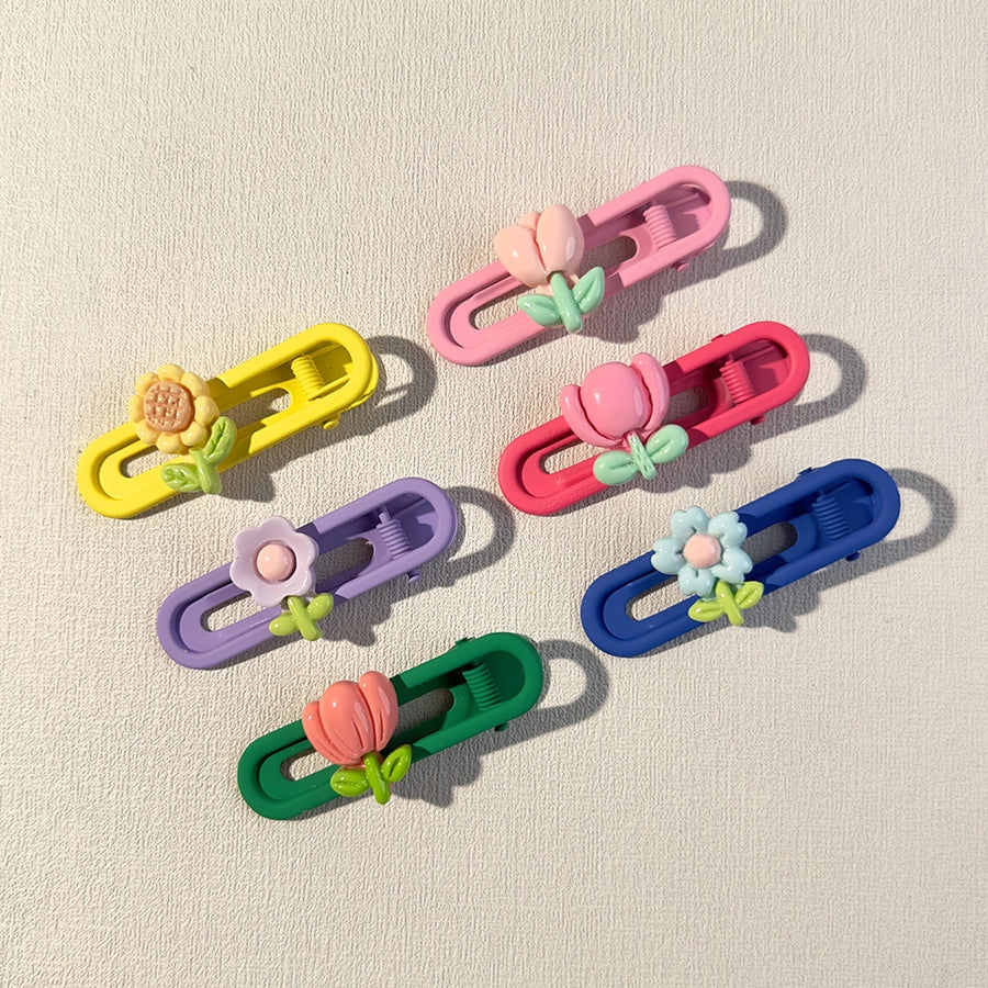 cute flower resin stoving varnish hair clip