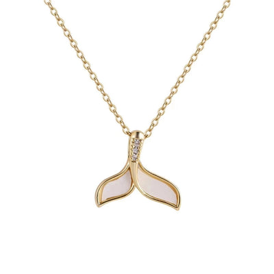 201 Stainless Steel Copper Gold Plated Plating Inlay Leaves Acrylic Zircon Pendant Necklace