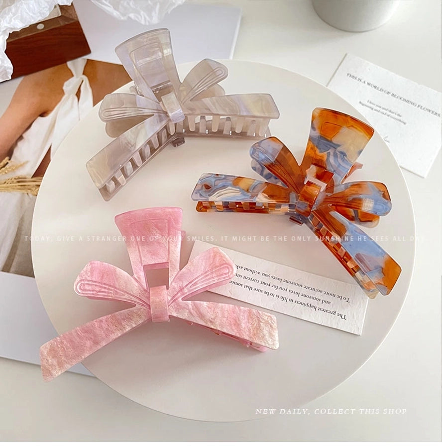 Women's Simple Style Artistic Bow Knot Acetic acid sheets Hair Claws