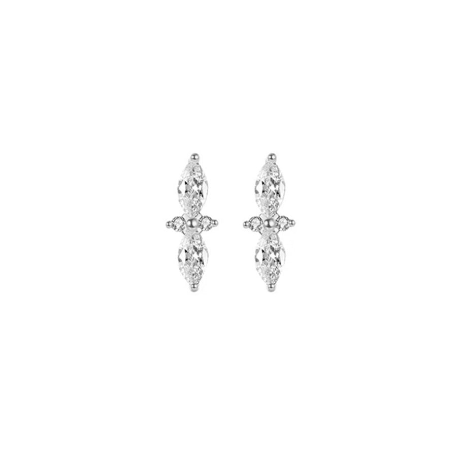 1 Pair Casual Elegant Geometric Copper Zircon Drop Earrings Ear Studs