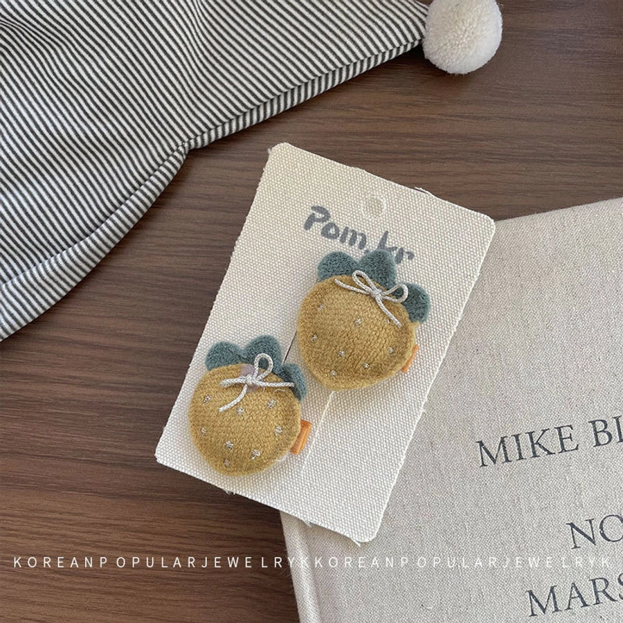 Sweet Girl'S Strawberry Cloth Hair Clip Hair Tie