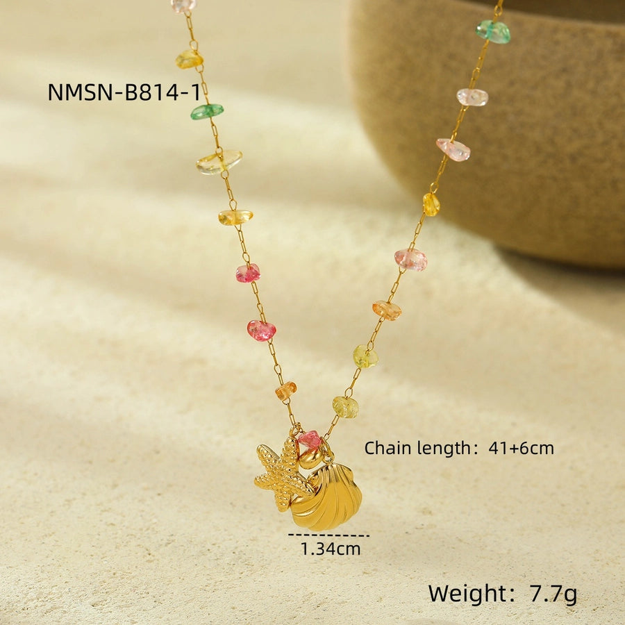 Jewelry Lady Starfish Shell 304 Stainless Steel Plating Jewelry Set