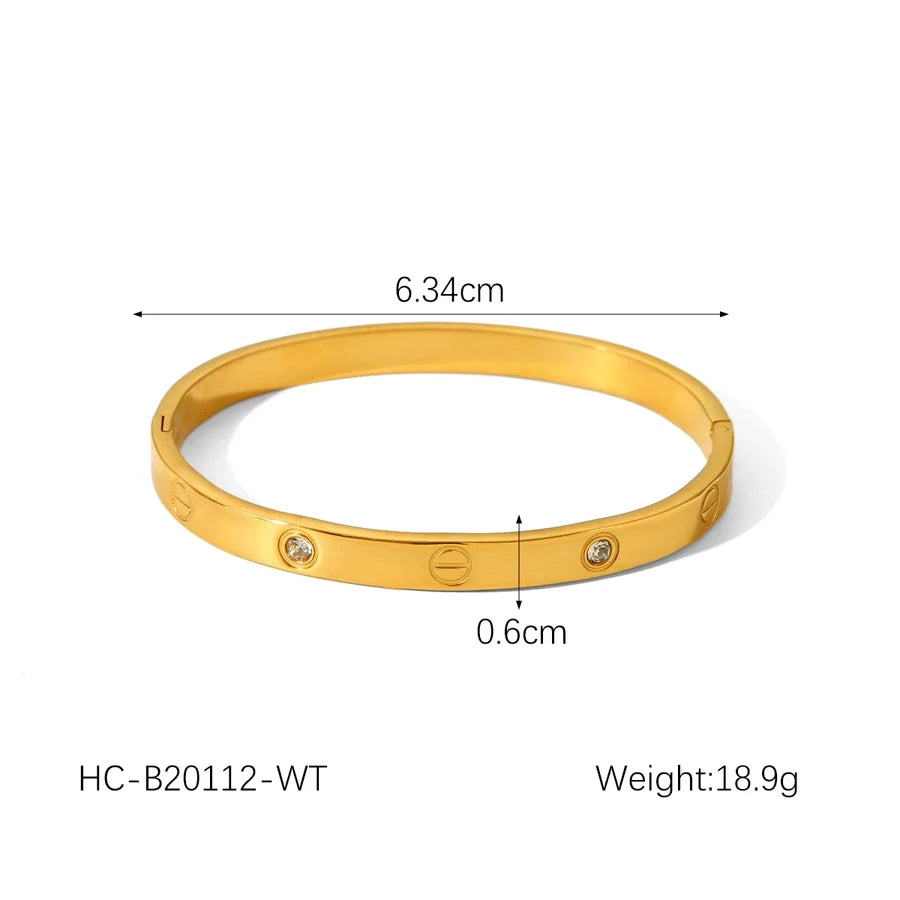 Jewelry IG Style Casual French Style Geometric 304 Stainless Steel Titanium Steel Zircon 18K Gold Plated Rings Bracelets