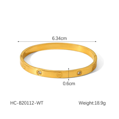 Jewelry IG Style Casual French Style Geometric 304 Stainless Steel Titanium Steel Zircon 18K Gold Plated Rings Bracelets