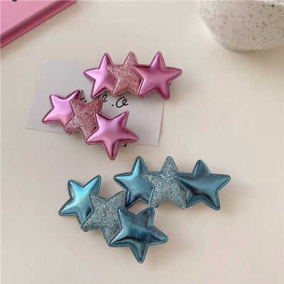 elegant lady pentagram pu leather hair clip