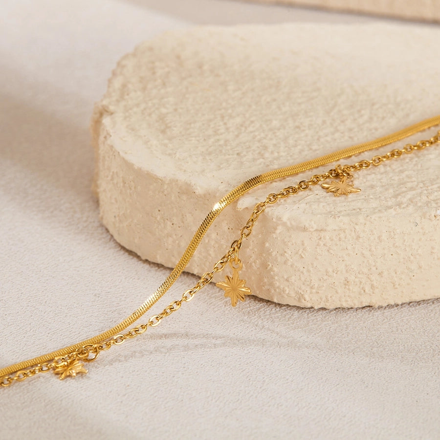 Simple Style Geometric 304 Stainless Steel cable chain snake chain Bracelets In Bulk