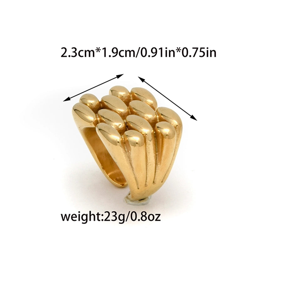 Jewelry Fashion Modern Style Classic Style Solid Color 304 Stainless Steel 14K Gold Plated Plating Open Rings