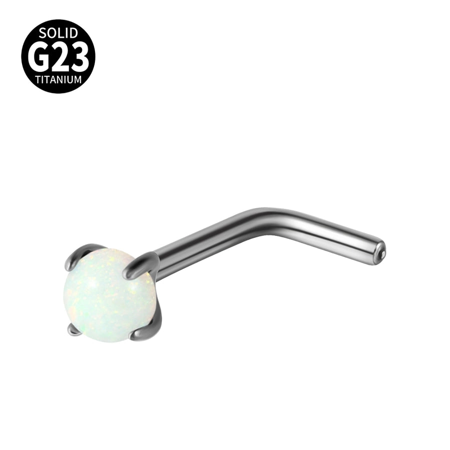 1 Piece Nose Rings & Studs Casual Vacation Round G23 Titanium Alloy Opal Zircon Nose Rings & Studs