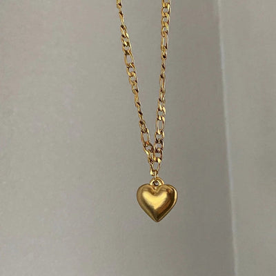 Jewelry Simple Style Classic Style Heart Shape Titanium Steel Plating Pendant Necklace
