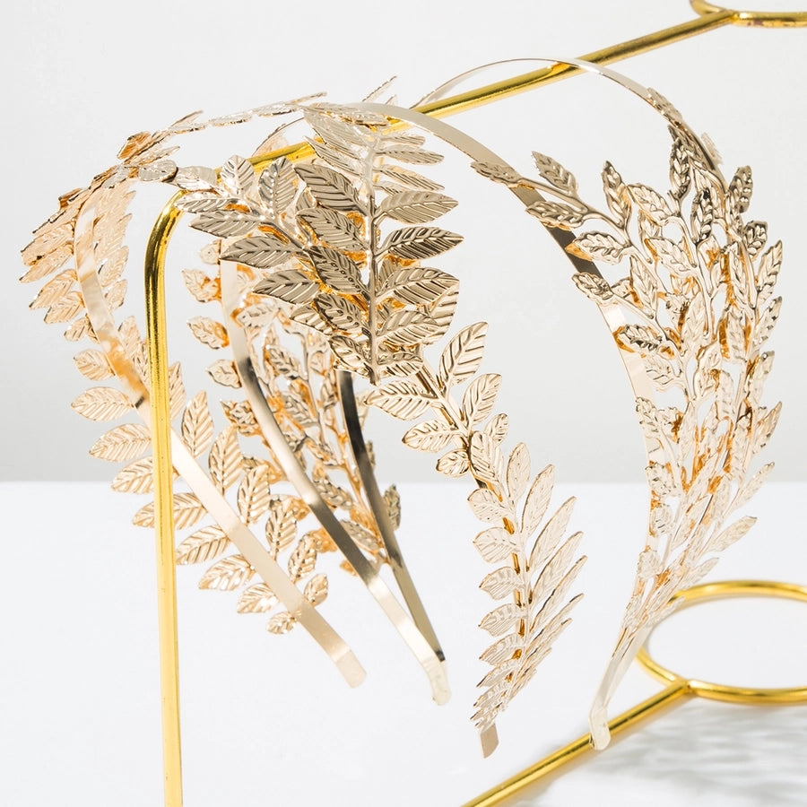 Women's Elegant Queen Bridal Leaves Alloy Plating Hair Band