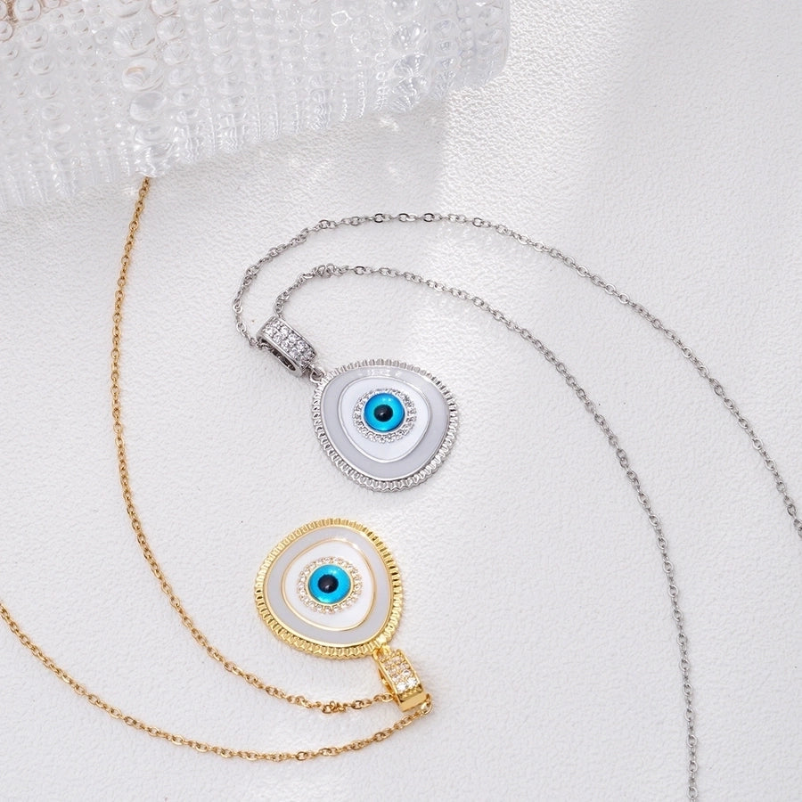 Jewelry Lady Sexy Eye 304 Stainless Steel Copper Pendant Necklace