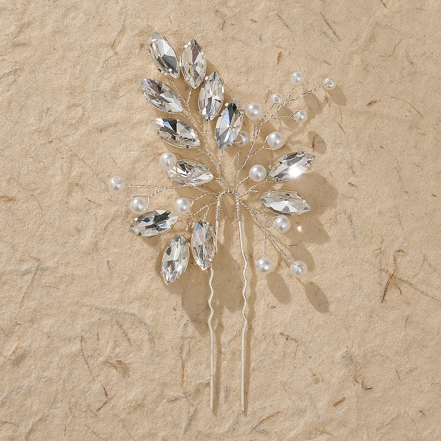 Antique U-shaped Hairpin Hair Accessories Simple Rhinestone Pin Hairpin Photography Portrait High-end Hair Hairpin