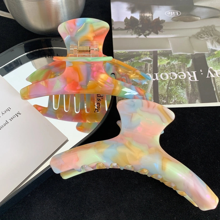 simple style classic style color block acetic acid sheets printing hair claws