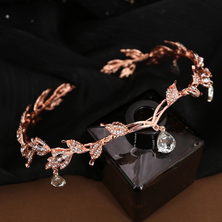 Korean-style eyebrow pendant wedding headdress bridal jewelry alloy rhinestone headband crown princess hair accessories wedding accessories