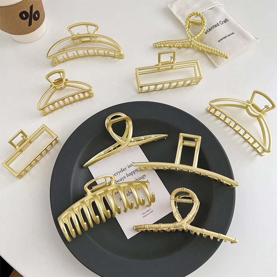 retro geometric alloy plating hair claws